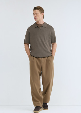 Вязаное поло с коротким рукавом