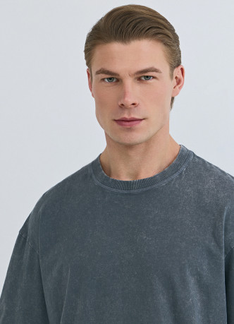 Базовая футболка с эффектом стирки