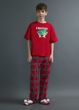 Футболка пижамная с принтом для мальчиков