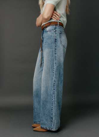 Широкие джинсы Wide leg с ремнём