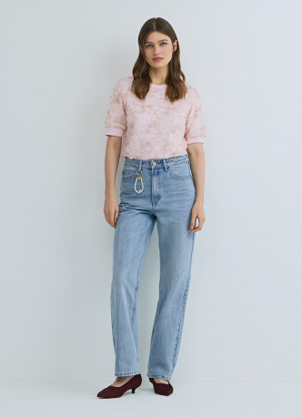 Джемпер с декором из кружева