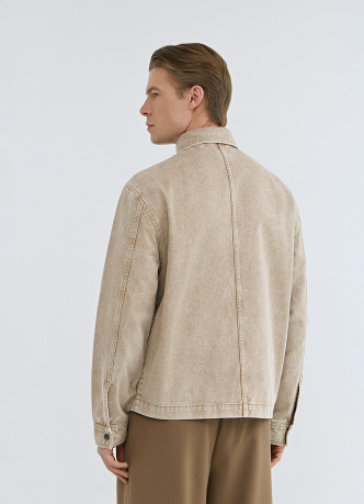 Куртка-рубашка из твила с карманами