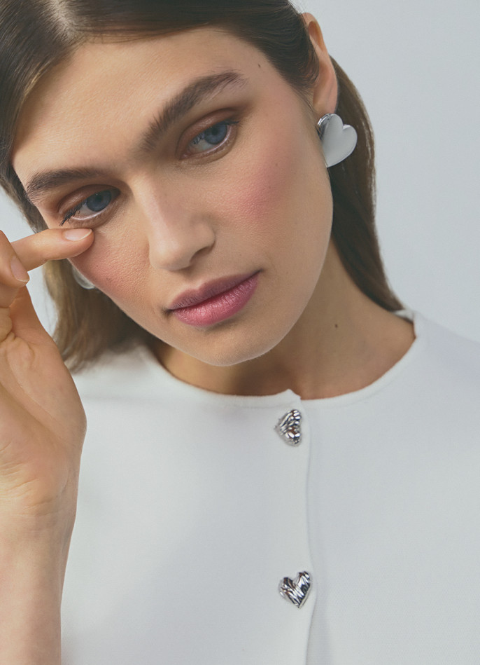 Серьги-локеты в форме сердца, 2 пары