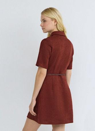 Платье мини из искусственной замши