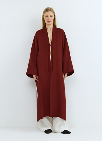 Кимоно на завязках из вискозы и льна