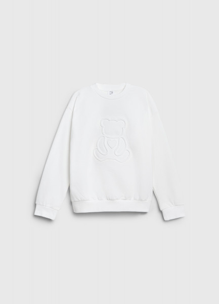 

Свитшот с вышивкой для девочек, Белый