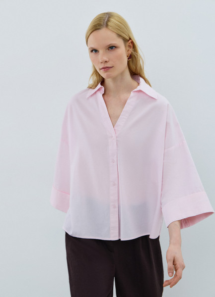 Рубашка в полоску с рукавом 34 Розовый 2599₽