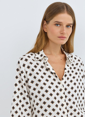 Принтованная блузка с рукавом 7/8