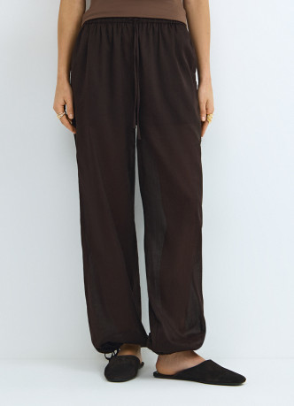 Брюки с эластичным поясом и завязками