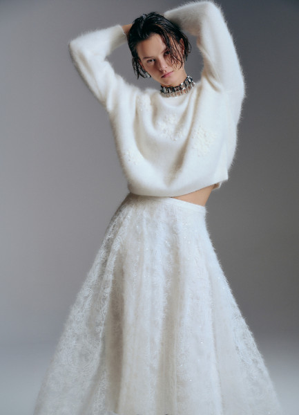 Кружевная юбка А-силуэта Белый 6999₽