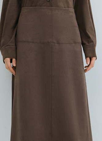 Юбка миди из искусственной замши