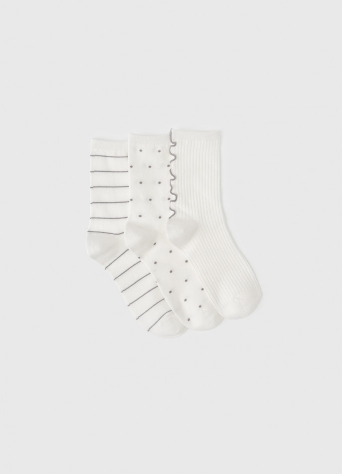 Носки с волнистым краем, 3 пары