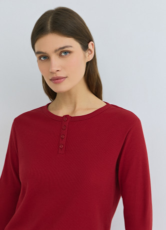 Пижамный лонгслив в рубчик