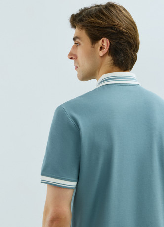 Поло из хлопка с принтом