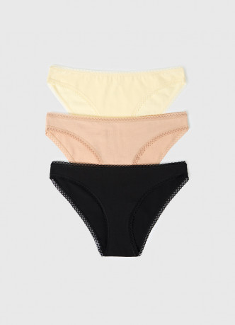 Классические трусы-брифы с кружевом, 3 шт.