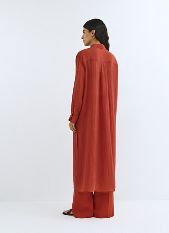 Длинная рубашка из жатой ткани