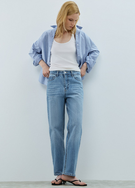 Укороченные джинсы Straight Голубой 3599₽