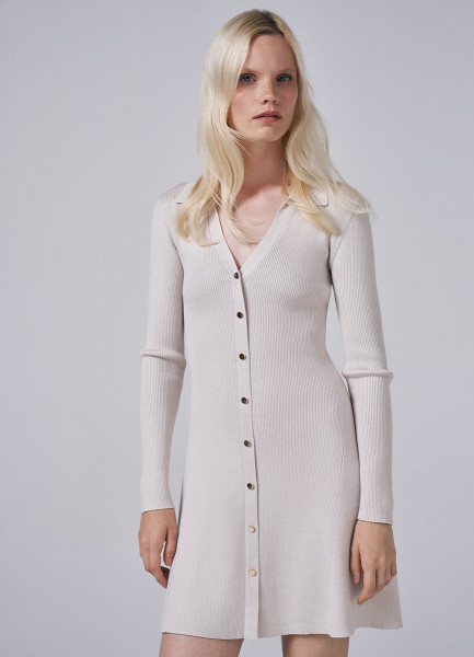Вязаное платье из вискозы 31750720299 Бежевый, размер 42,48,46,44, фото 4