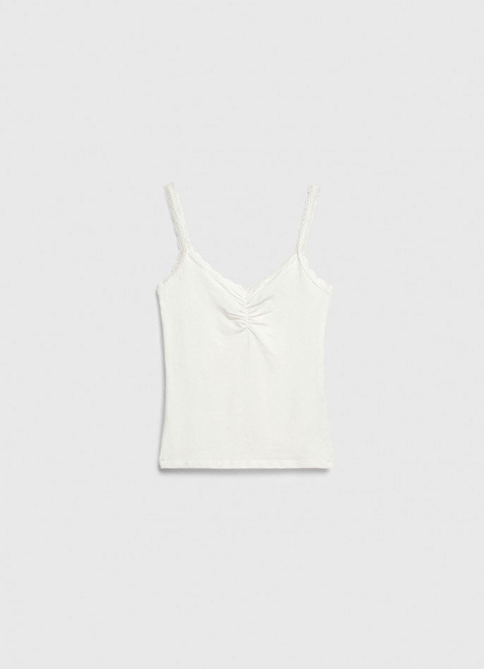 Майка с кружевом для девочек