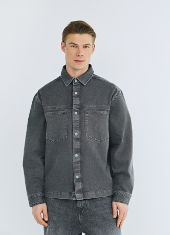 Куртка-рубашка из твила с карманами