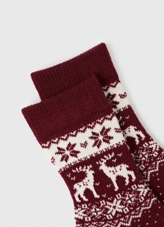 Тёплые носки с шерстью и узором