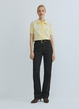 Джемпер поло с ромбами