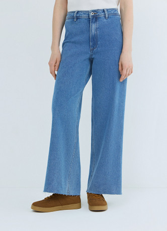 Укороченные широкие джинсы