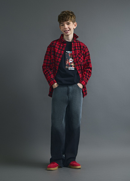 

Широкие джинсы с градиентом для мальчиков, Серый