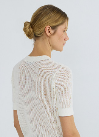 Ажурный джемпер с коротким рукавом