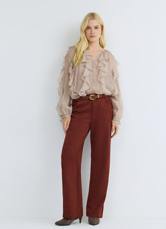 Блузка из лиоцелла с рюшами