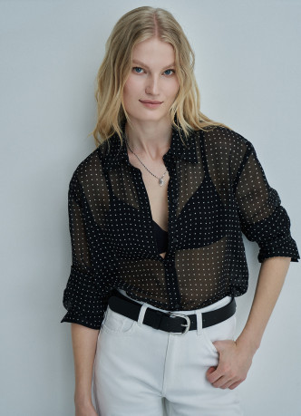 Блузка из шифона с принтом