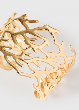 Браслет-кафф с имитацией коралла