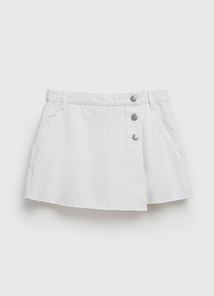 Джинсовая юбка-шорты, Белый O`Stin LP46A6O02-00, размер 40