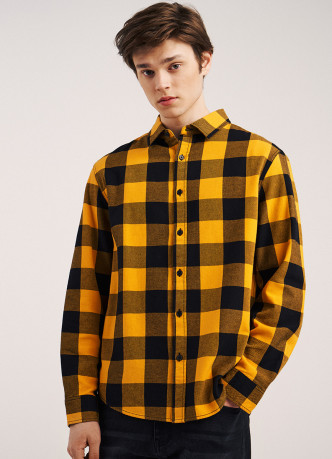 Рубашка Regular Fit из твила в клетку