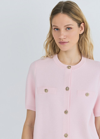 Кардиган с карманами и золотыми пуговицами