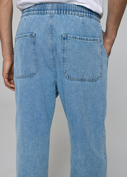 Свободные джинсы с поясом на резинке, Голубой O`Stin MPD6A1O02-D6, размер 44-46 - фото 6