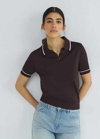 Базовый джемпер поло с коротким рукавом