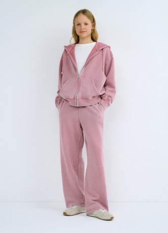 Трикотажные брюки с эффектом стирки для девочек