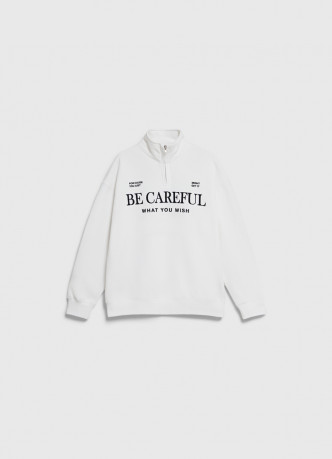 Свитшот с воротником-стойкой для девочек