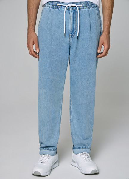 Свободные джинсы с поясом на резинке, Голубой O`Stin MPD6A1O02-D6, размер 44-46 - фото 2