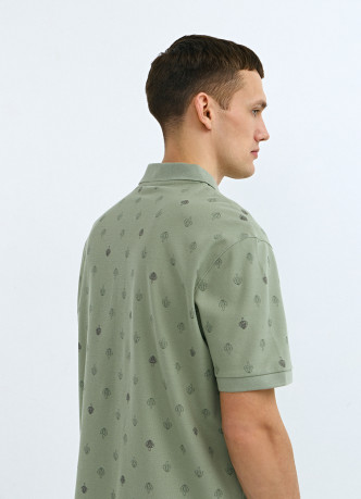 Поло из хлопка с принтом