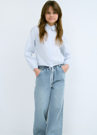 Рубашка с утяжкой по низу для девочек