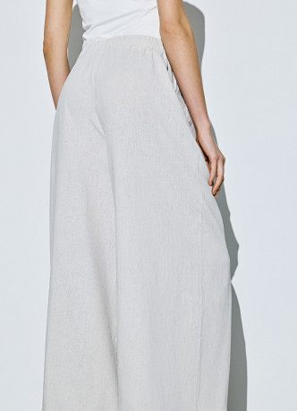 Широкие льняные брюки