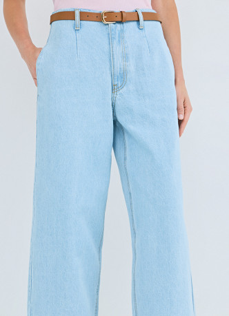 Укороченные джинсы Wide leg с ремнём