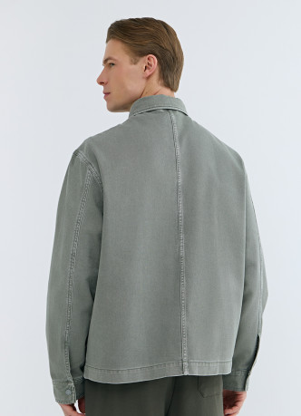 Куртка-рубашка из твила с карманами