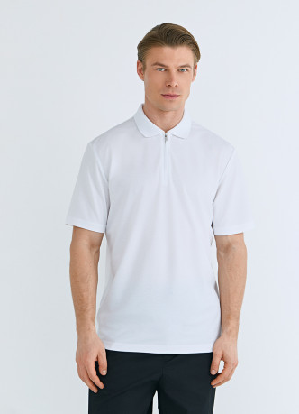 Поло из техноткани с воротником на молнии