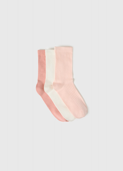 Высокие носки в рубчик для девочек 3 пары Оранжевый 499₽