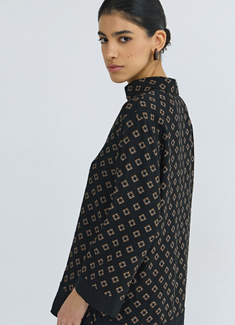 Принтованная блузка с рукавом 7/8