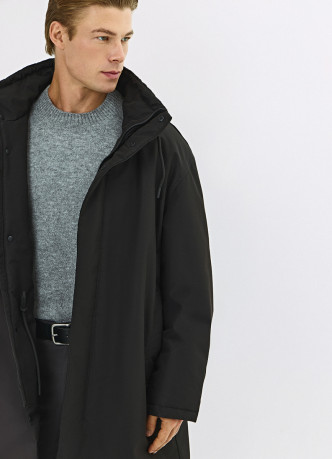 Удлинённая куртка с капюшоном