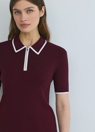 Джемпер с воротником поло на молнии